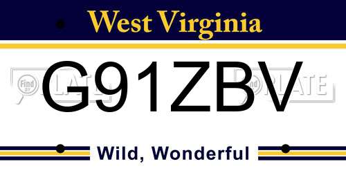 G91ZBV West Virginia License Plate