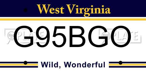 G95BGO West Virginia License Plate