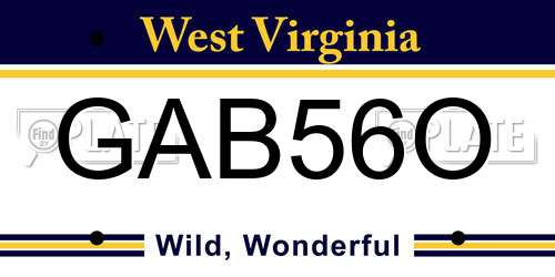 GAB56O West Virginia License Plate