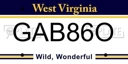GAB86O West Virginia License Plate