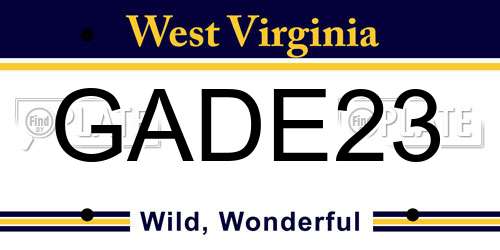 GADE23 West Virginia License Plate