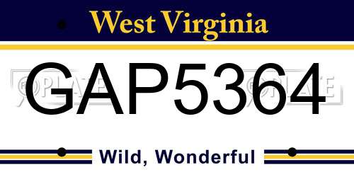 GAP5364 West Virginia License Plate