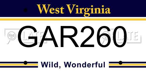 GAR260 West Virginia License Plate