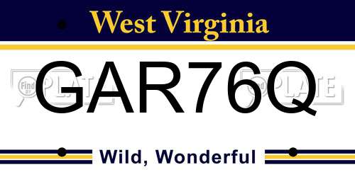 GAR76Q West Virginia License Plate