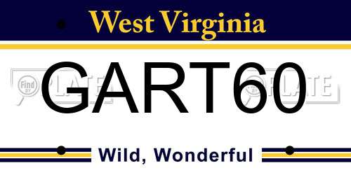 GART60 West Virginia License Plate