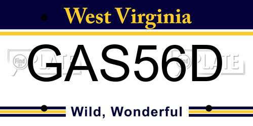 GAS56D West Virginia License Plate