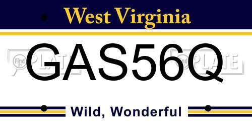 GAS56Q West Virginia License Plate