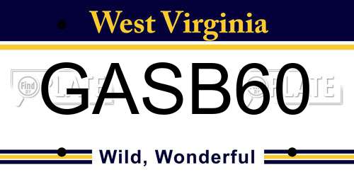GASB60 West Virginia License Plate