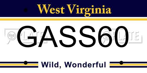 GASS60 West Virginia License Plate