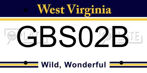 GBS02B West Virginia License Plate