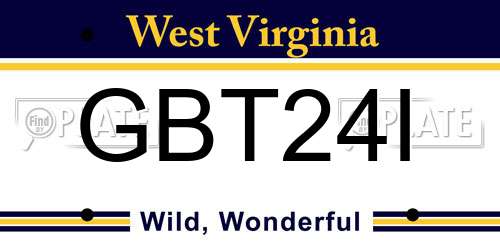 GBT24I West Virginia License Plate
