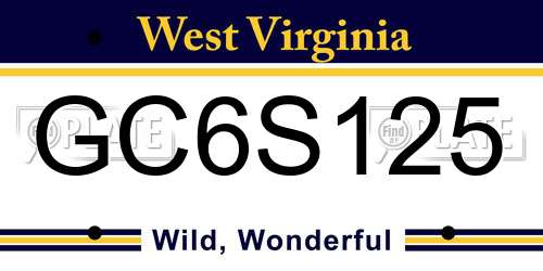GC6S125 West Virginia License Plate