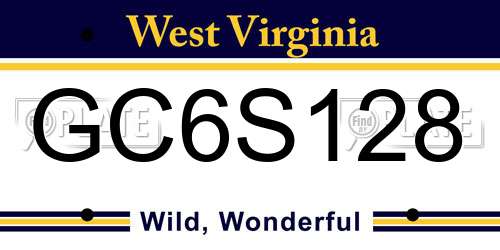 GC6S128 West Virginia License Plate