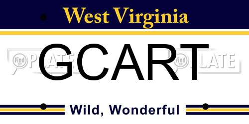 GCART West Virginia License Plate
