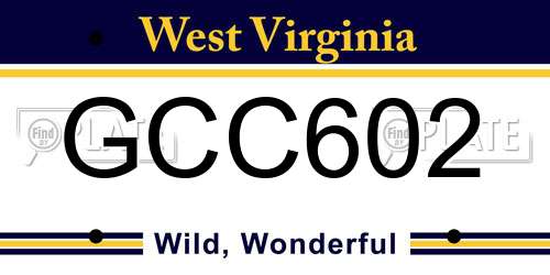 GCC602 West Virginia License Plate