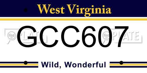 GCC607 West Virginia License Plate