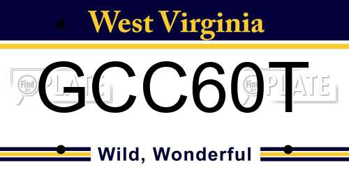 GCC60T West Virginia License Plate