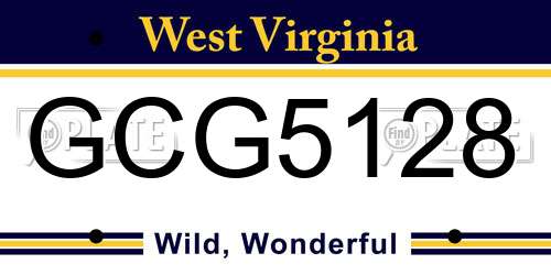 GCG5128 West Virginia License Plate