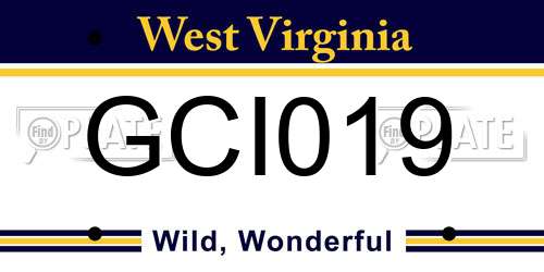GCI019 West Virginia License Plate