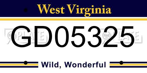 GD05325 West Virginia License Plate