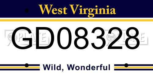 GD08328 West Virginia License Plate