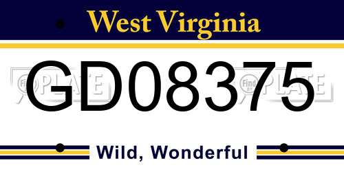 GD08375 West Virginia License Plate