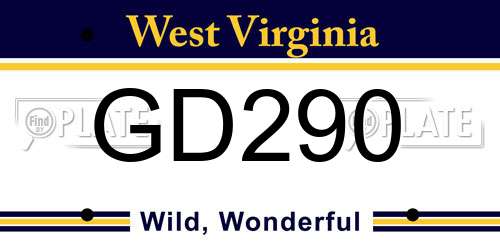 GD290 West Virginia License Plate
