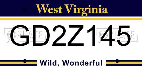 GD2Z145 West Virginia License Plate