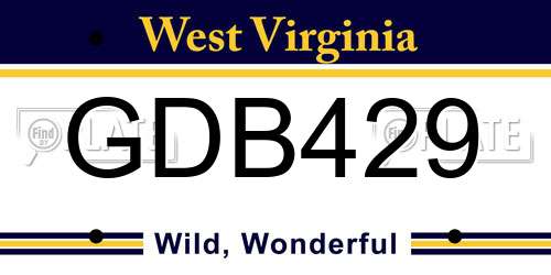 GDB429 West Virginia License Plate