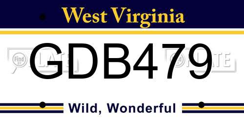 GDB479 West Virginia License Plate