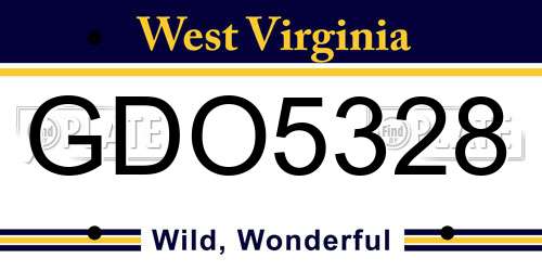 GDO5328 West Virginia License Plate