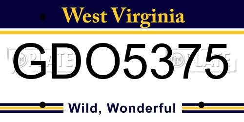 GDO5375 West Virginia License Plate