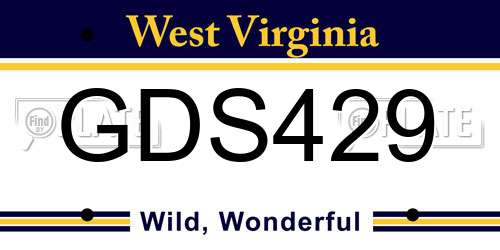 GDS429 West Virginia License Plate