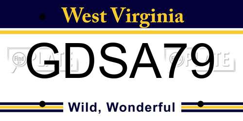 GDSA79 West Virginia License Plate