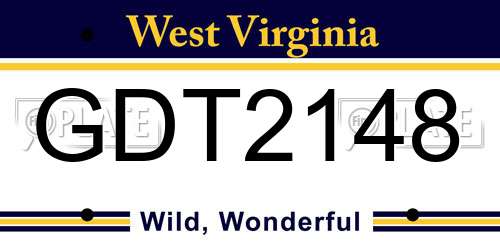 GDT2148 West Virginia License Plate