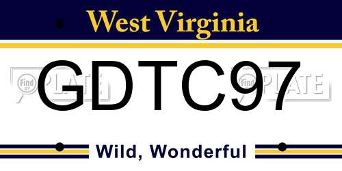 GDTC97 West Virginia License Plate