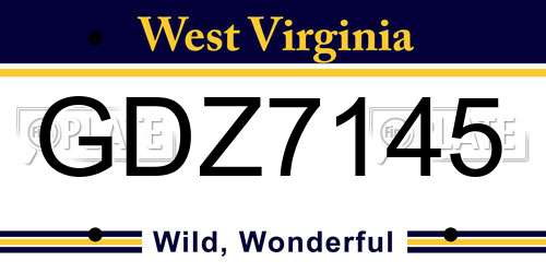 GDZ7145 West Virginia License Plate