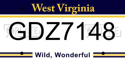 GDZ7148 West Virginia License Plate