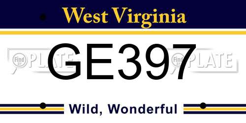 GE397 West Virginia License Plate