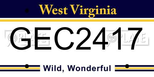 GEC2417 West Virginia License Plate