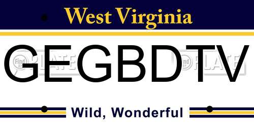 GEGBDTV West Virginia License Plate