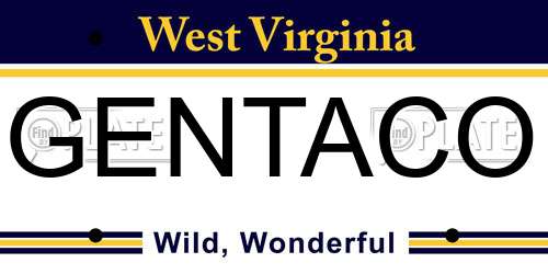 GENTACO West Virginia License Plate