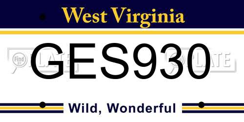 GES930 West Virginia License Plate