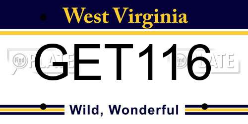 GET116 West Virginia License Plate