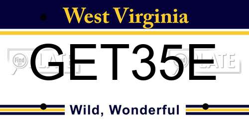 GET35E West Virginia License Plate