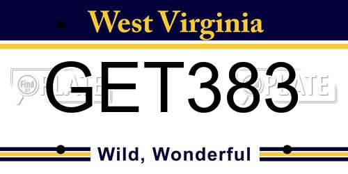 GET383 West Virginia License Plate