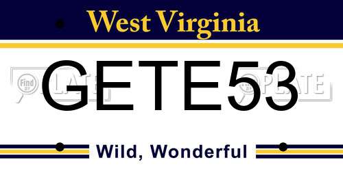 GETE53 West Virginia License Plate