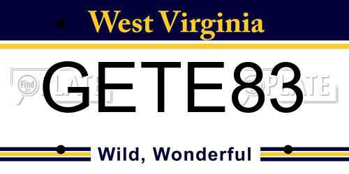 GETE83 West Virginia License Plate