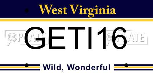 GETI16 West Virginia License Plate