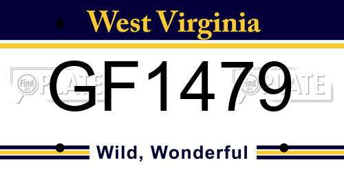 GF1479 West Virginia License Plate